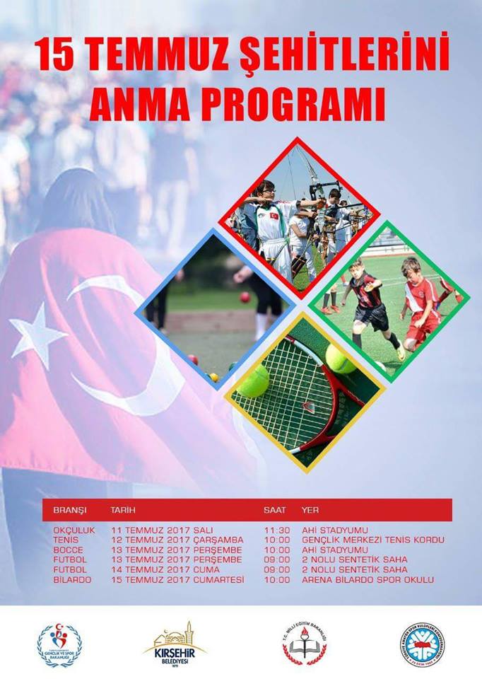 15 Temmuz Haftası Anma Programı Spor Etkinlikleri Düzenlenecek